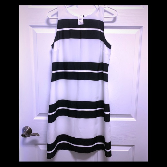 New Ann Taylor Navy and White Stripe Dress - Picture 1 of 4